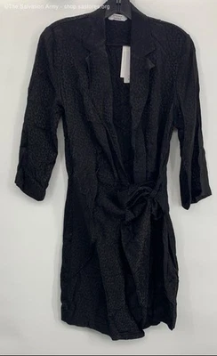 Nuevo con etiquetas Vestido envolvente Stockholm Atelier para mujer negro estampado animal manga larga talla 4 Foto 1 de 4