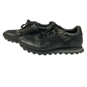 NWOT TIGER OF SWEDEN WOMEN'S BLACK LEATHER LOW TOP SNEAKERS - 10 - Imagen 1 de 9