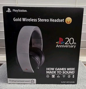 Auriculares inalámbricos Sony 20 aniversario dorados PlayStation. ¡Nuevo en caja sellado! - Imagen 1 de 5