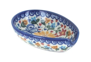 Blue Rose Polish Pottery Butterfly Small Spoon Rest - Picture 1 of 1