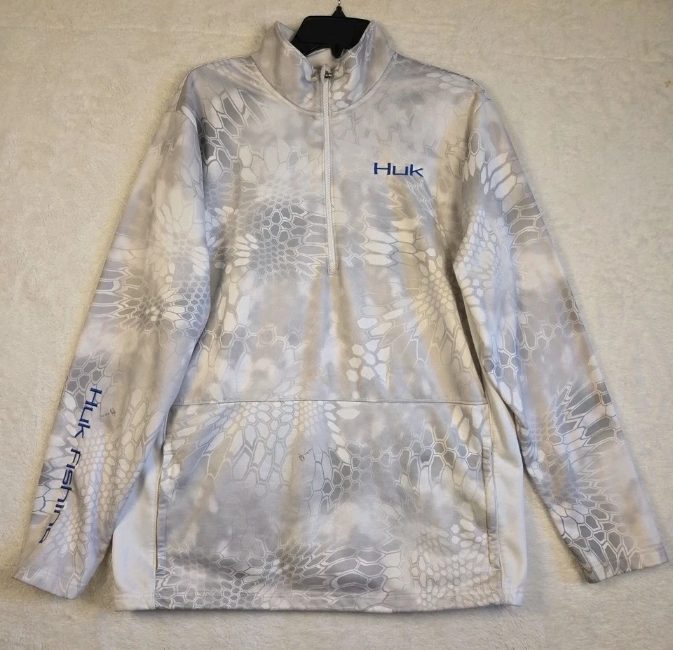 Huk Kryptek Camo Icon 1/4 Zip Top Quick Dry UV Protection Fishing Boating  - Image 1 of 4