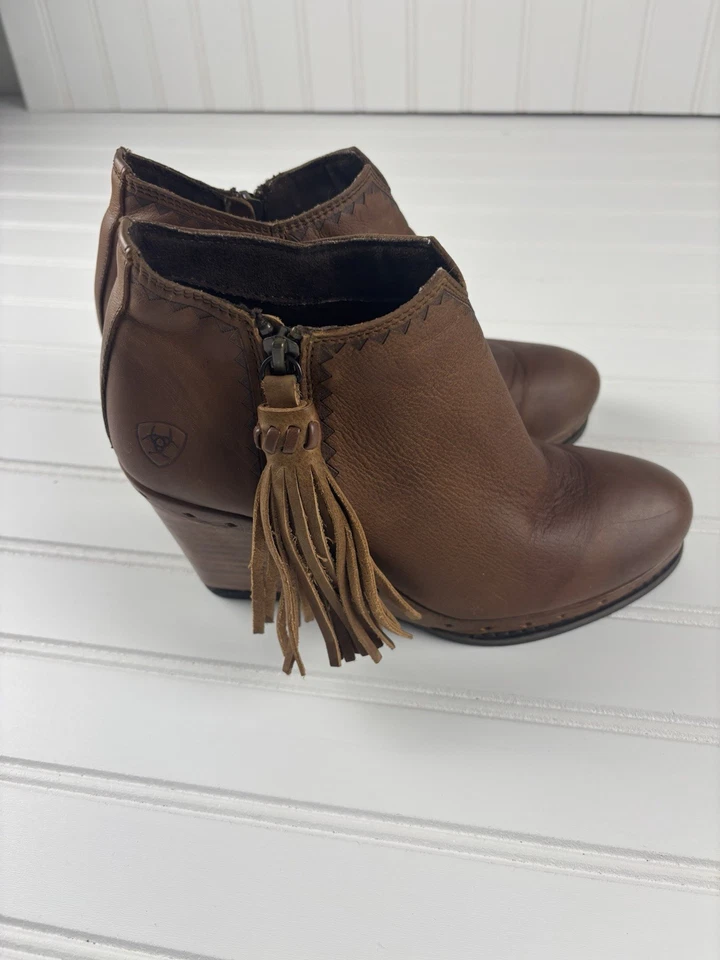 Ariat Graceland Western Botas de Cuero con Cuña Botín para Mujer Talla 5.5 B Borla Cremallera Foto 1 de 4