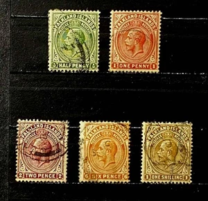 FALKLAND IS., BRITISH:1912 CLASSIC ERA STAMPS SCOTT #30-2, 34-5 CV $91 ALL SOUND - Bild 1 von 1