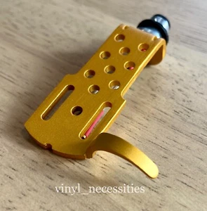 Japanese Style Gold Headshell w/ 7N OFC Silver Insulated Phono Cartridge Leads! - Picture 1 of 5