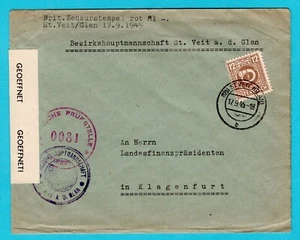 Copertina censurata AUSTRIA 1945 San Vito -Glan a Klagenfurt - Foto 1 di 2