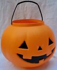 Huge Vintage Halloween Blow Mold Pumpkin Jack OLantern Trick or Treat Bucket 17"