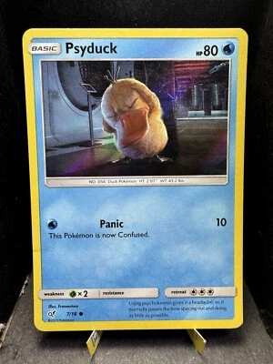 Pokemon TCG Sun & Moon Detective Pikachu Psyduck 7/18 Holo HP/DMG - Image 1 of 3