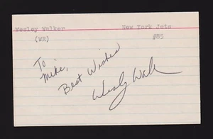 Wesley Walker ( Debut 1977 ) California JETS SIGNED AUTOGRAPH AUTO 3x5 INDEX COA - Picture 1 of 1