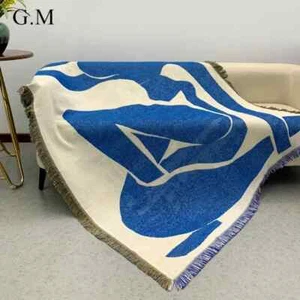Manta estilo para sofá vintage borlas tejidas tapiz jacquard camping - Imagen 1 de 13