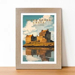 Eilean Donan Castle, Highlands, Schottland. Vintage Reise Poster Kunstdruck Landschaft - Bild 1 von 22