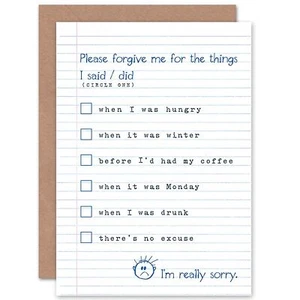 Verzeih mir Kästchen leere Grußkarte mit Umschlag - Bild 1 von 4