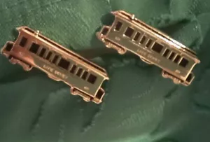 Yukon Route Railroad Trolley Train Gold toned Cufflinks. - Picture 1 of 9
