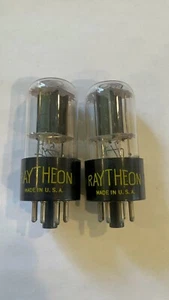 Pair Raytheon Black Plate 12SN7GT Audio Tubes Halo Getters NOS No Boxes - Picture 1 of 1