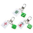  3 Stck. Mahjong Fliese Schlüsselring Chinesisch Neujahr Schlüsselanhänger Schmuckstücke