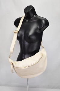 NEW Debbie Katz Genuine Leather Lilla Sling Bag Beige Made in Italy - Picture 1 of 8