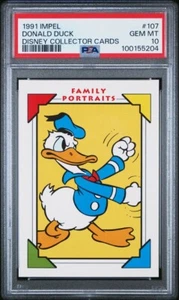 1991 IMPEL - Disney Collector Cards - DONALD DUCK #107 PSA 10 GEM-MT - Picture 1 of 2