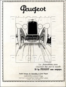 1 Page/Publicité de 1922 : AUTO PEUGEOT 18 hp par René VINCENT - Imagen 1 de 1