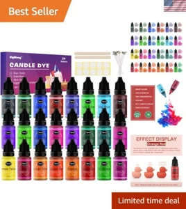 24-Color Liquid Candle Dye Kit - Oil-Based for Soy, Beeswax, Paraffin Wax - Picture 1 of 8