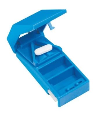Pill Cutter Medicine Tablet Holder Safe Splitter Half Storage Compartment Box UK - Image 1 of 2