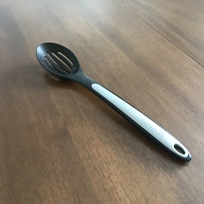 Calphalon 14" Black & Gray Nylon Plastic Cooking Serving Slotted Spoon - Image 1 of 4