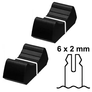 SIFAM 2x FADER KNOBs CAP BLACK fit 6x2mm slide potentiometer replacement pot - Bild 1 von 6