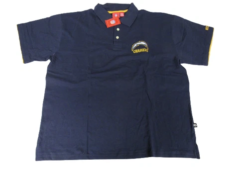 New Los Angeles Chargers Mens Sizes 2XL-3XL-4XL-5XL-Tall Navy Cotton Polo Shirt Cover
