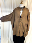 Hebbeding In Style Of Shirin Guild Eskandar Oversize Shirt Jacket Brown 84"B Nwt