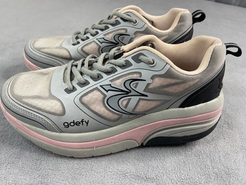 Gravity Defyer scarpe comode donna 7 5 grigio rosa ioni sneakers da passeggio comode