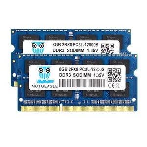 DDR3 1600MHz SODIMM 8GB PC3L-12800S 16GB Kit (2x8GB) Unbuffered Non-ECC 1.35V CL - Foto 1 di 7