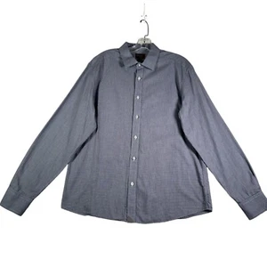 UNTUCKit Herrenshirt Größe L blau weiß Houndstooth geknöpft langarm Conwill - Bild 1 von 9