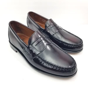 Allen Edmonds Walden Penny Loafers Burgundy Leather Mens Size 9 D Shoes 42477 - Picture 1 of 16