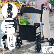 Deambulatore Pieghevole a 4 Ruote per Anziani Disabili altezza regolabile 82-94