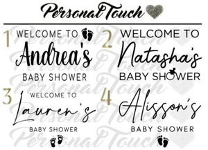 PERSONALISED BABY SHOWER DECAL VINYL STICKER FOR FOIL BOBO BALLOON PARTY - Picture 1 of 2