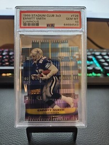 1999 Stadium Club 3X3 #T2B Emmitt Smith LUMINOUS  Die-Cut Gem Mint PSA 10