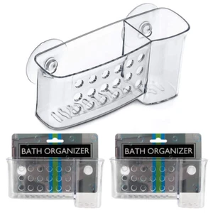 2 Bath Organizer Shower Caddy Bathroom Storage Basket Soap Holder Suction Cups - Picture 1 of 1