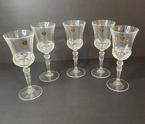RСR Royal Crystal Rock Aurea Set Of 5 Platinum Wine Goblet Glasses - Picture 1 of 11