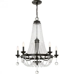 Quoizel LVY5005WT Livery 5 Light Damp Rated Chandelier Western Bronze Finish - Picture 1 of 7