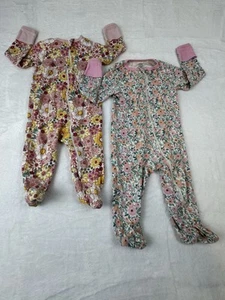Pijama con cremallera para niñas Wonder Nation 6-9 meses - Imagen 1 de 4