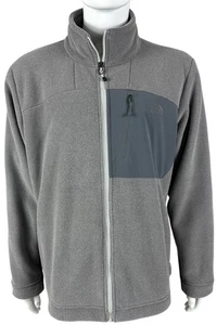 The North Face Full Zip Fleece Jacket Men's Size XL Gray Chest Pocket - Picture 1 of 10