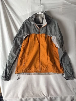 The North Face Mens Orange Gray Colorblock Hooded Windbreaker Jacket Size L - Image 1 of 4