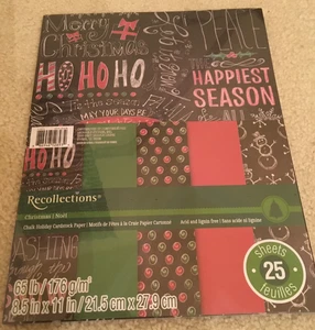 Erinnerungen Weihnachten Kreide Urlaub Karton Papier 8,5 x 11, 25 Blatt, NEU - Bild 1 von 2