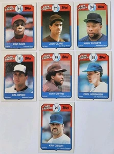 Lot of 7 TOPPS 1989 CAP'N CRUNCH Baseball Trading Cards Puckett Gwynn Ripken - Picture 1 of 2