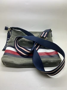 Tommy Hilfiger Carmel Large North South camo canvas stripe crossbody - Picture 1 of 13