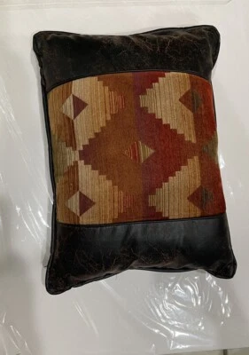 Croscill Home Throw Pillow Size 20x14 Western Tribal Chenille Santa Fe Decor - Image 1 of 4