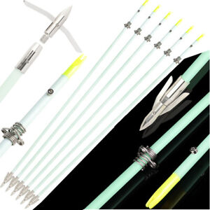 36" Bowfishing Arrows Own Night Fiberglass Slingshot Archery Arrowheads Fishing