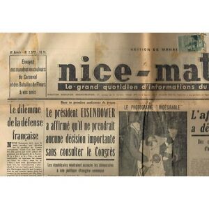 Journal NICE-MATIN Mariage VERVUST à BEAULIEU Reine CORSES Béatrice RENUCCI 1953