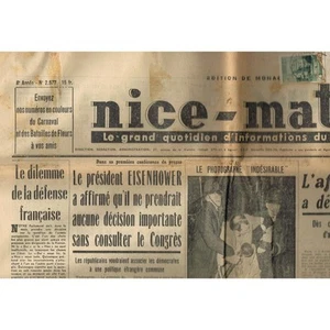 Journal NICE-MATIN Mariage VERVUST à BEAULIEU Reine CORSES Béatrice RENUCCI 1953 - Picture 1 of 1
