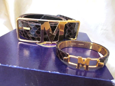 Paris House Royal Warrant Snakeskin Leather Belt & Matching Bangle Original Box - Image 1 of 4