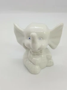 Handgefertigte Sammlerstücke sitzender Elefant Glück Figur lächelnd blaue Augen - Bild 1 von 6