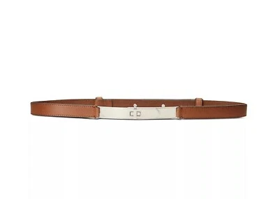 Ralph Lauren Women's Turn-Lock Skinny Leather Belt US M/ Waist 34" Brown - Image 1 of 4